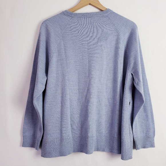 Eileen Fisher Fine Italian Merino Lt Blue Sweater - Picture 8 of 10
